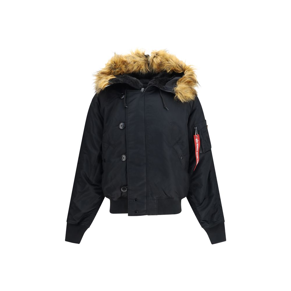 ALPHA INDUSTRIES Schwarzer Nylon-Bomber