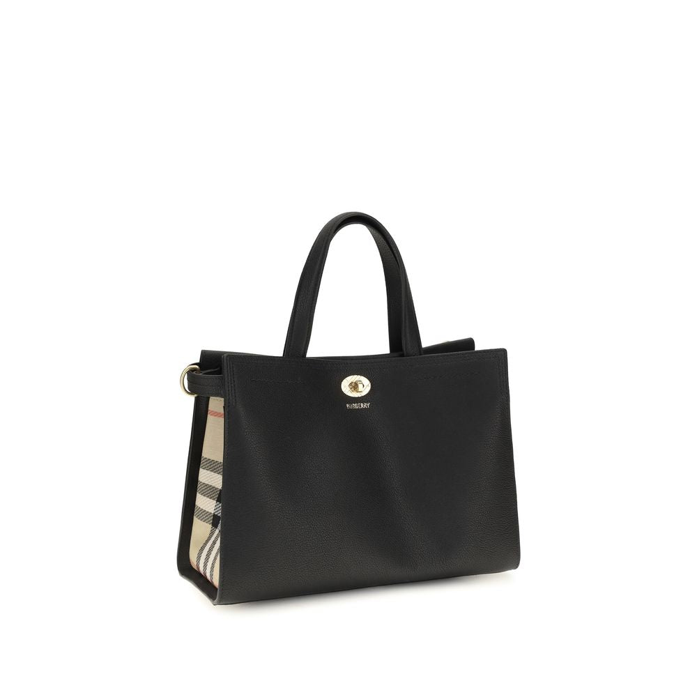 Burberry Schwarze Baumwoll-Handtasche