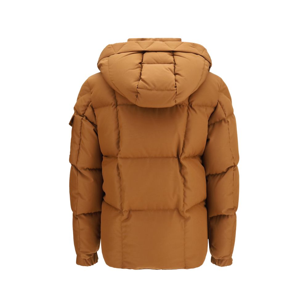 Moncler Braune Polyester-Jacke in voller Länge
