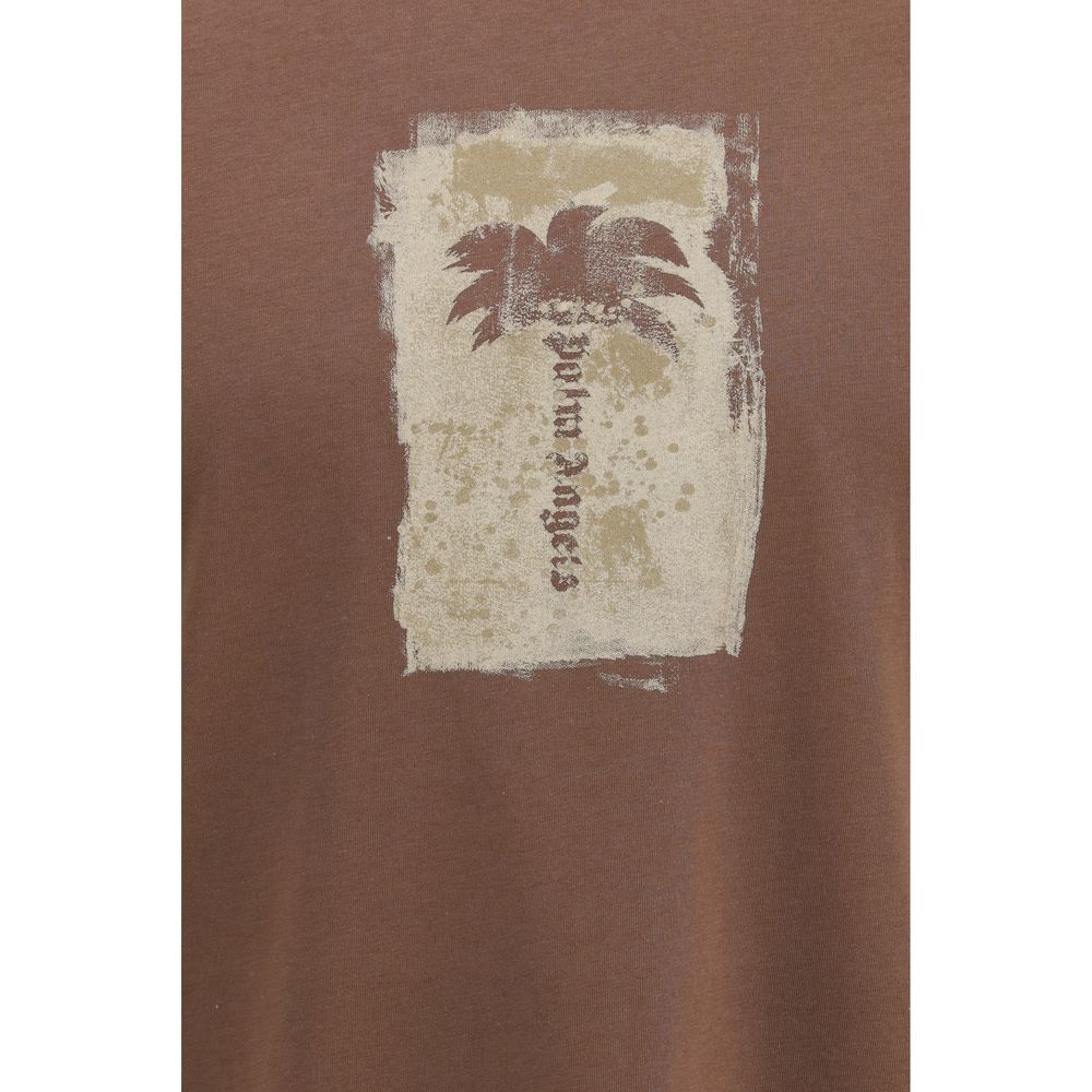 Palm Angels Braunes Baumwoll-T-Shirt