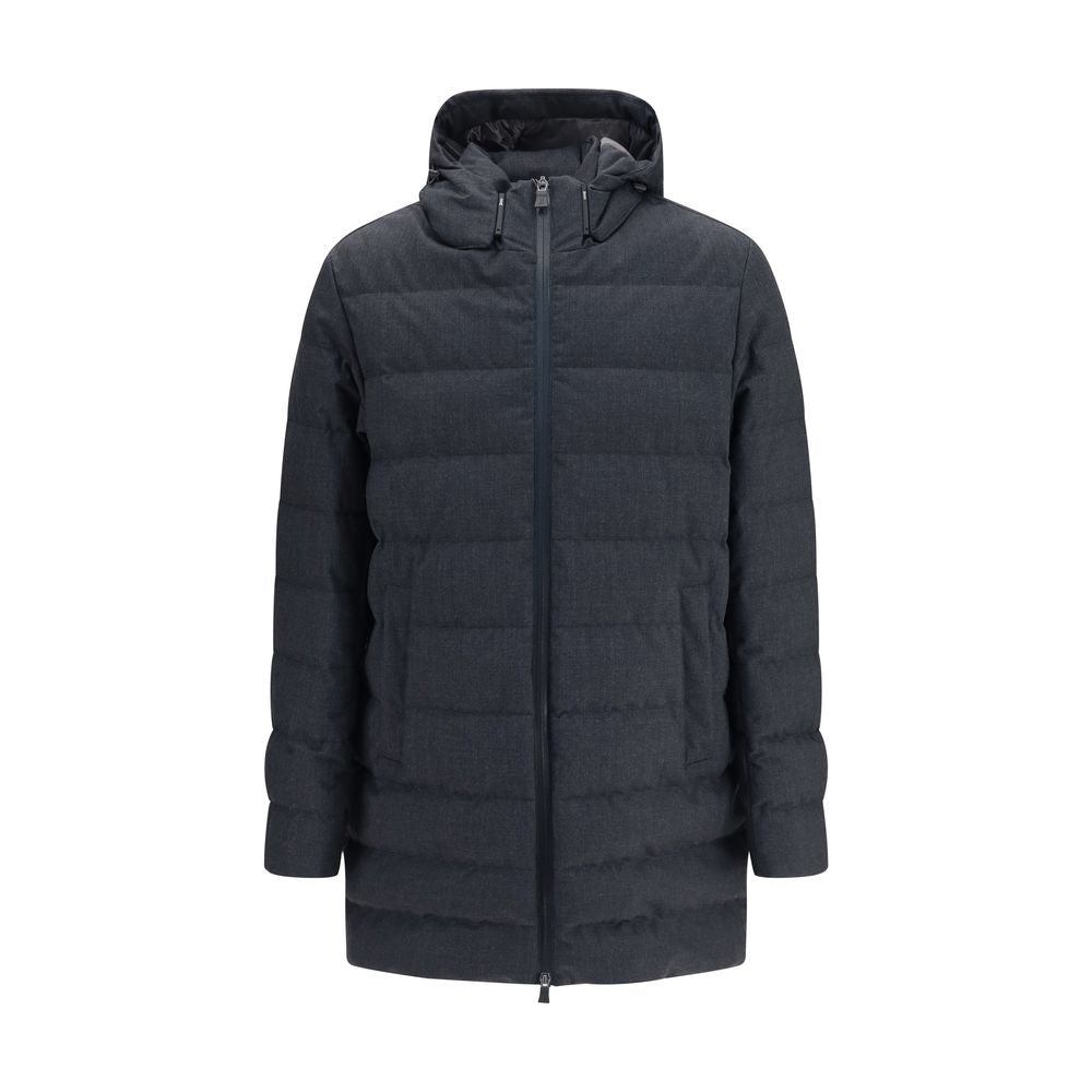 Herno Graue Polyester-Jacke in voller Länge