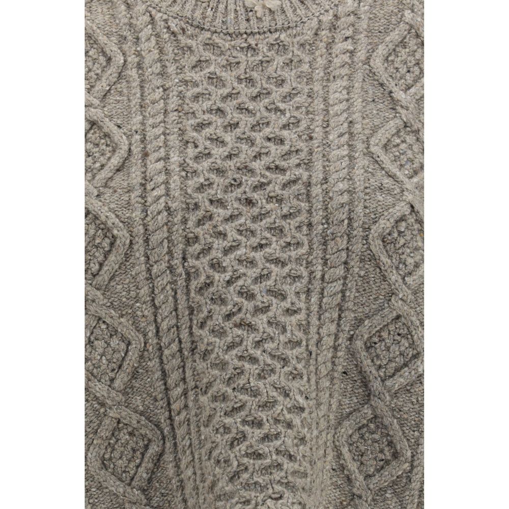 R13 Beige Wollpullover Aries Ärmellos