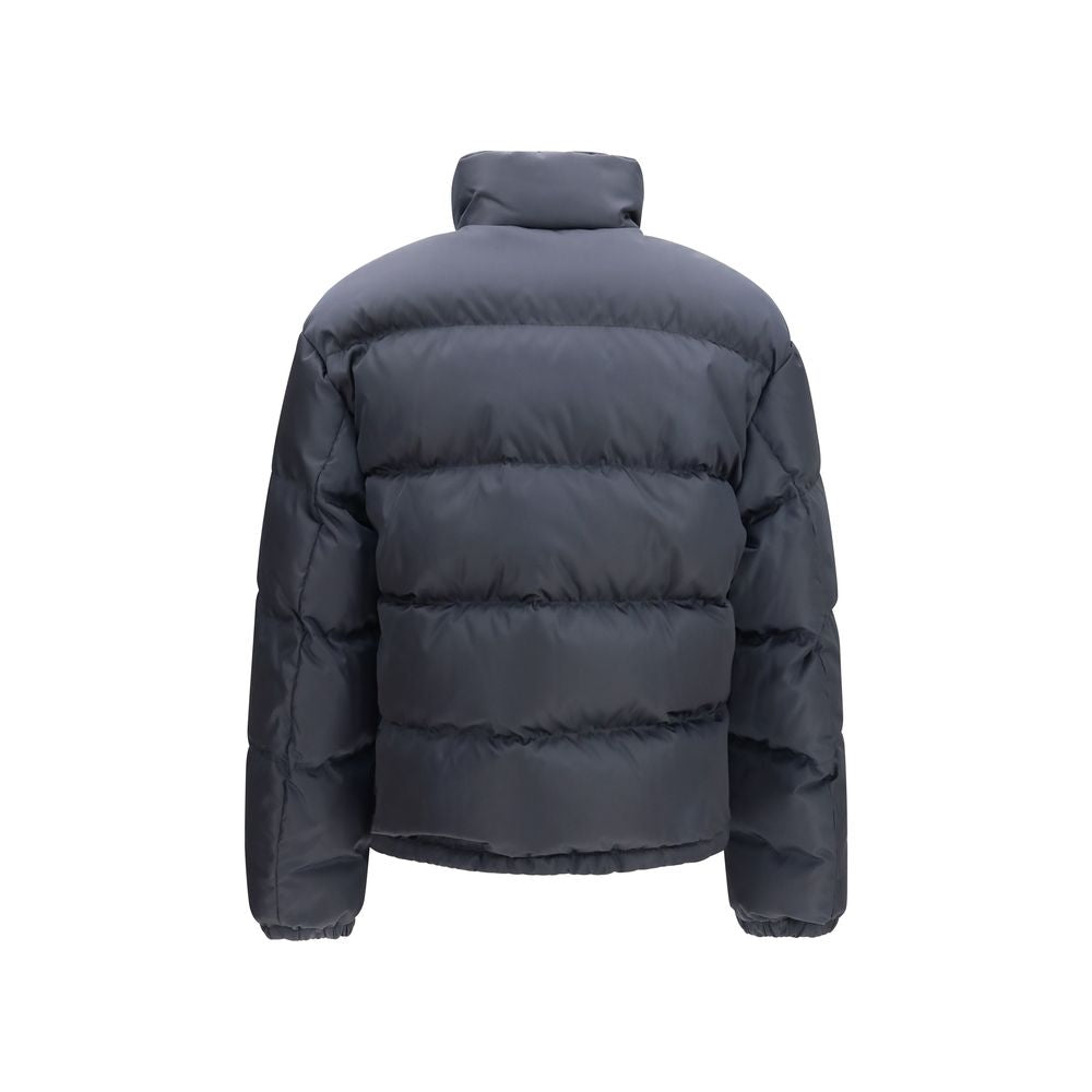 Prada Blaue Polyamid-Jacke in voller Länge