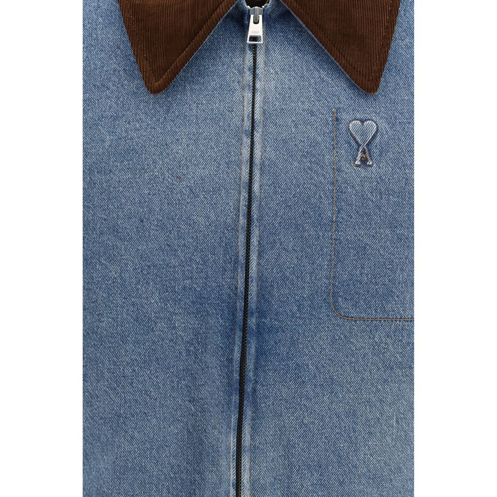 Ami Paris Blaue Jeansjacke aus Baumwolle