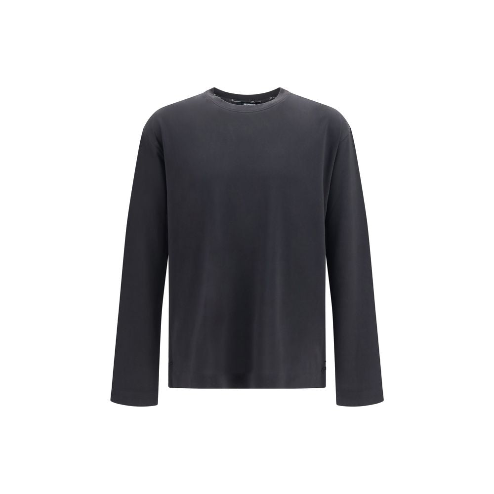 Jacquemus Schwarzes Langarm-T-Shirt aus Paper-Jersey