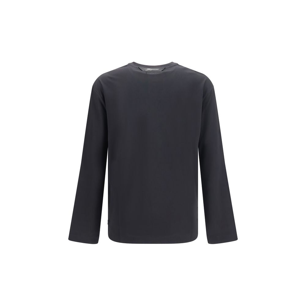 Jacquemus Schwarzes Langarm-T-Shirt aus Paper-Jersey