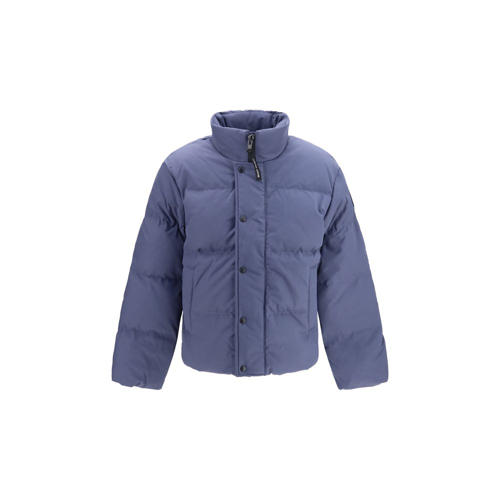 Canada Goose Blaue Jacke aus recyceltem Polyester in voller Länge