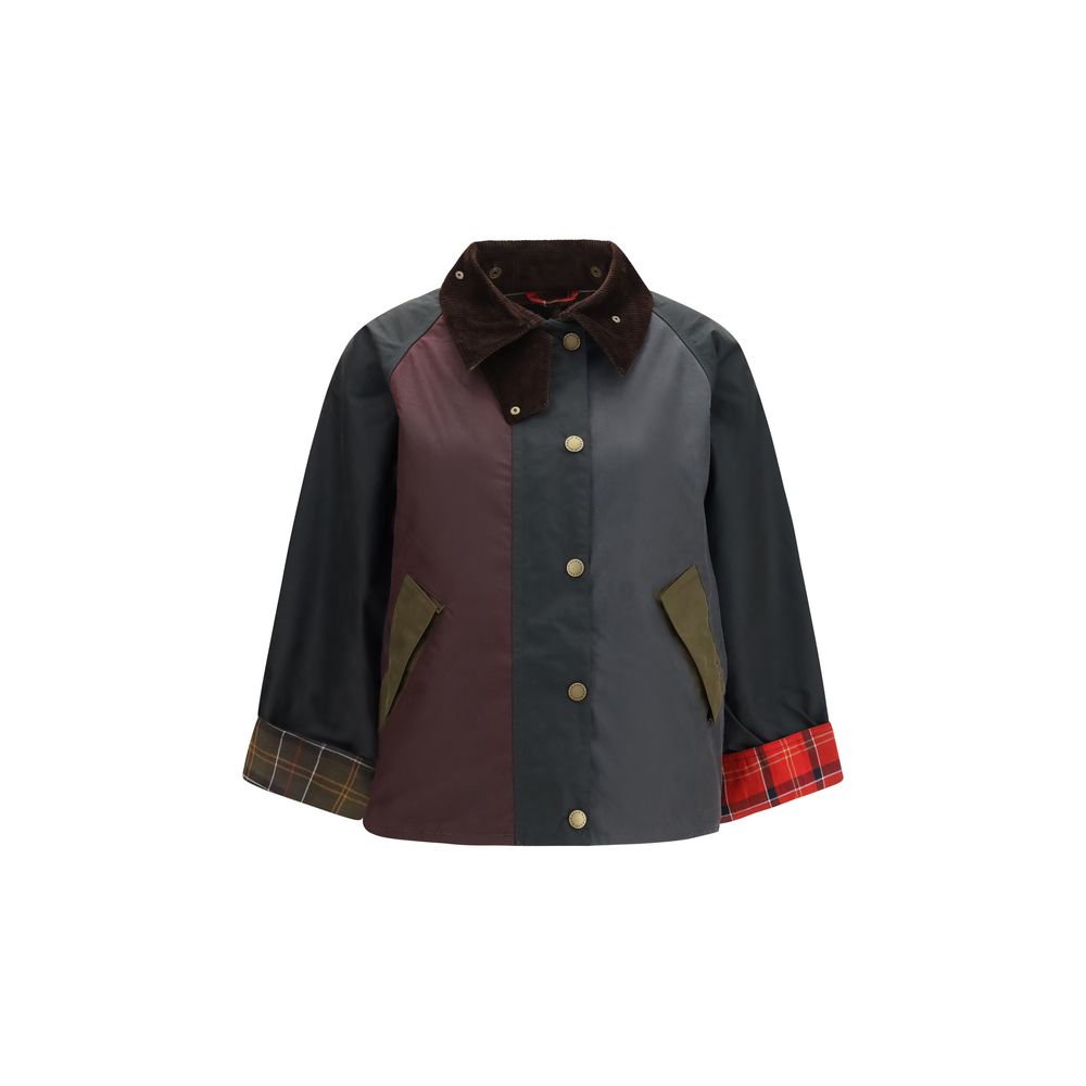 Barbour Blaue Baumwolljacke in voller Länge