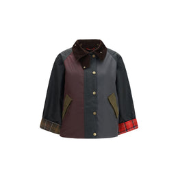 Barbour Blaue Baumwolljacke in voller Länge