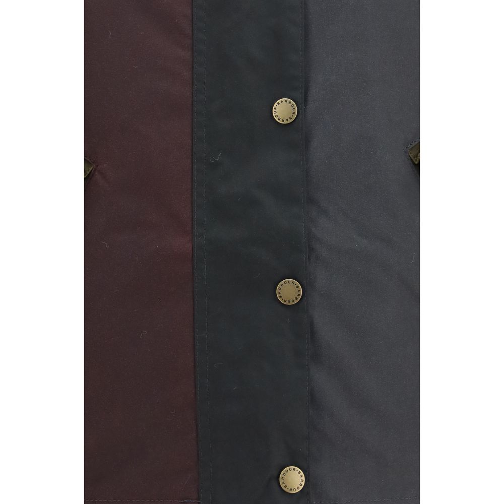 Barbour Blaue Baumwolljacke in voller Länge