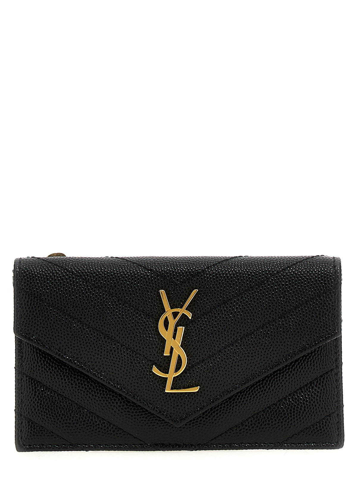 Saint Laurent Schwarzer Kalbsleder-Kartenetui