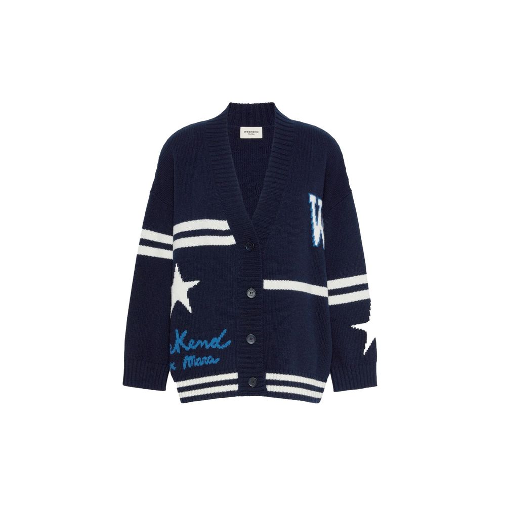Max Mara Blauer Cardigan aus Schurwolle