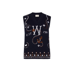 Max Mara Weste aus blauer Schurwolle