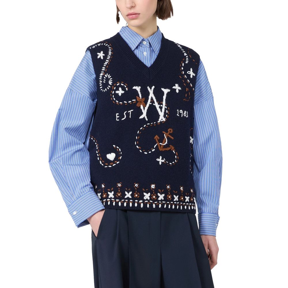 Max Mara Weste aus blauer Schurwolle