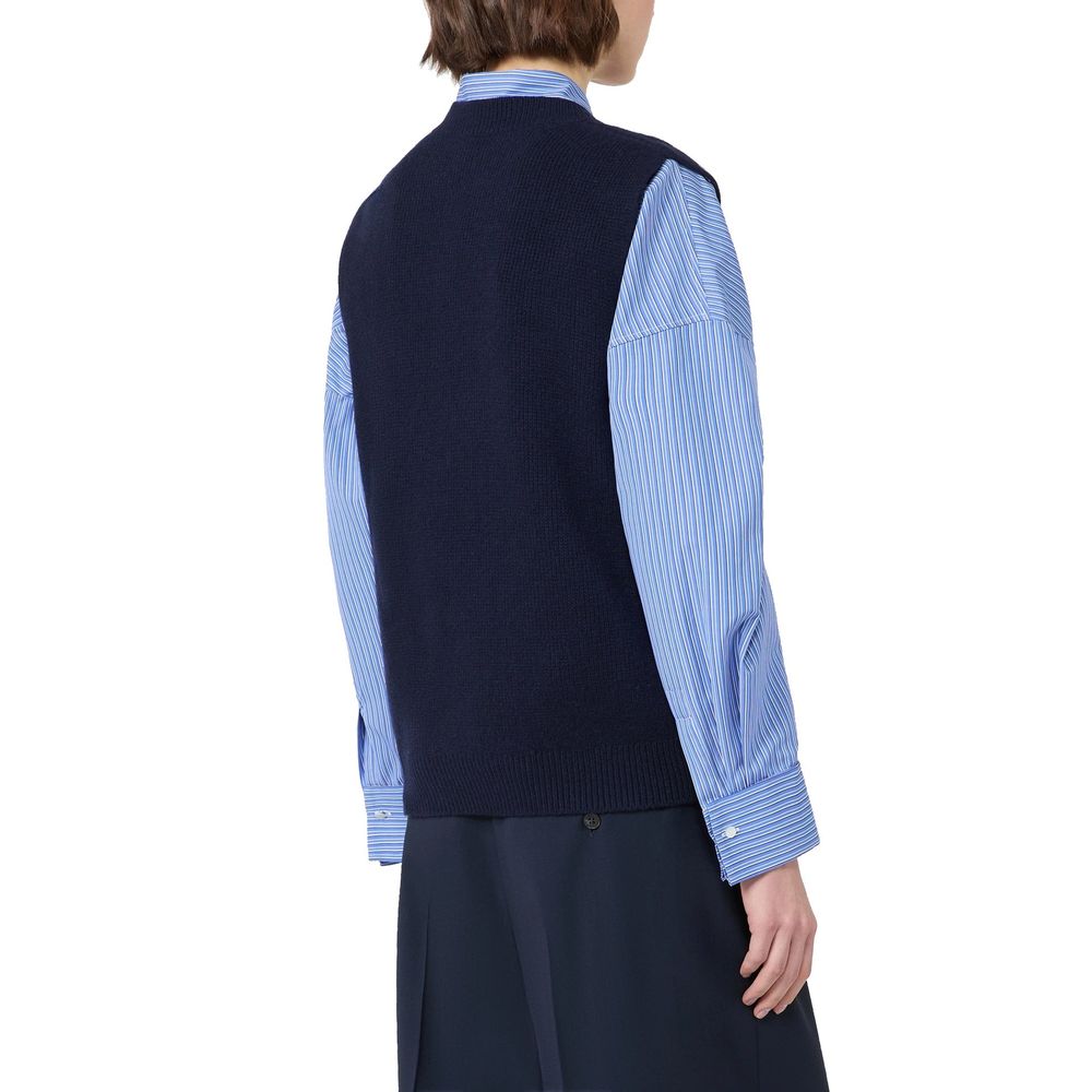 Max Mara Weste aus blauer Schurwolle