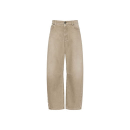 Max Mara Beige Baumwoll Jeans im Relaxed Fit