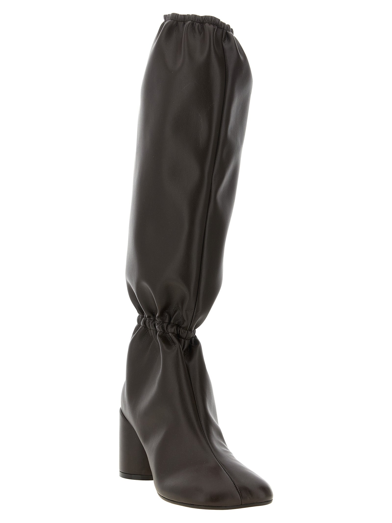 MM6 Maison Margiela Braun Polyethylen Over-the-Knee-Stiefel