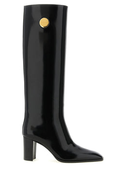Saint Laurent Schwarzes Kalbsleder Over-the-Knee