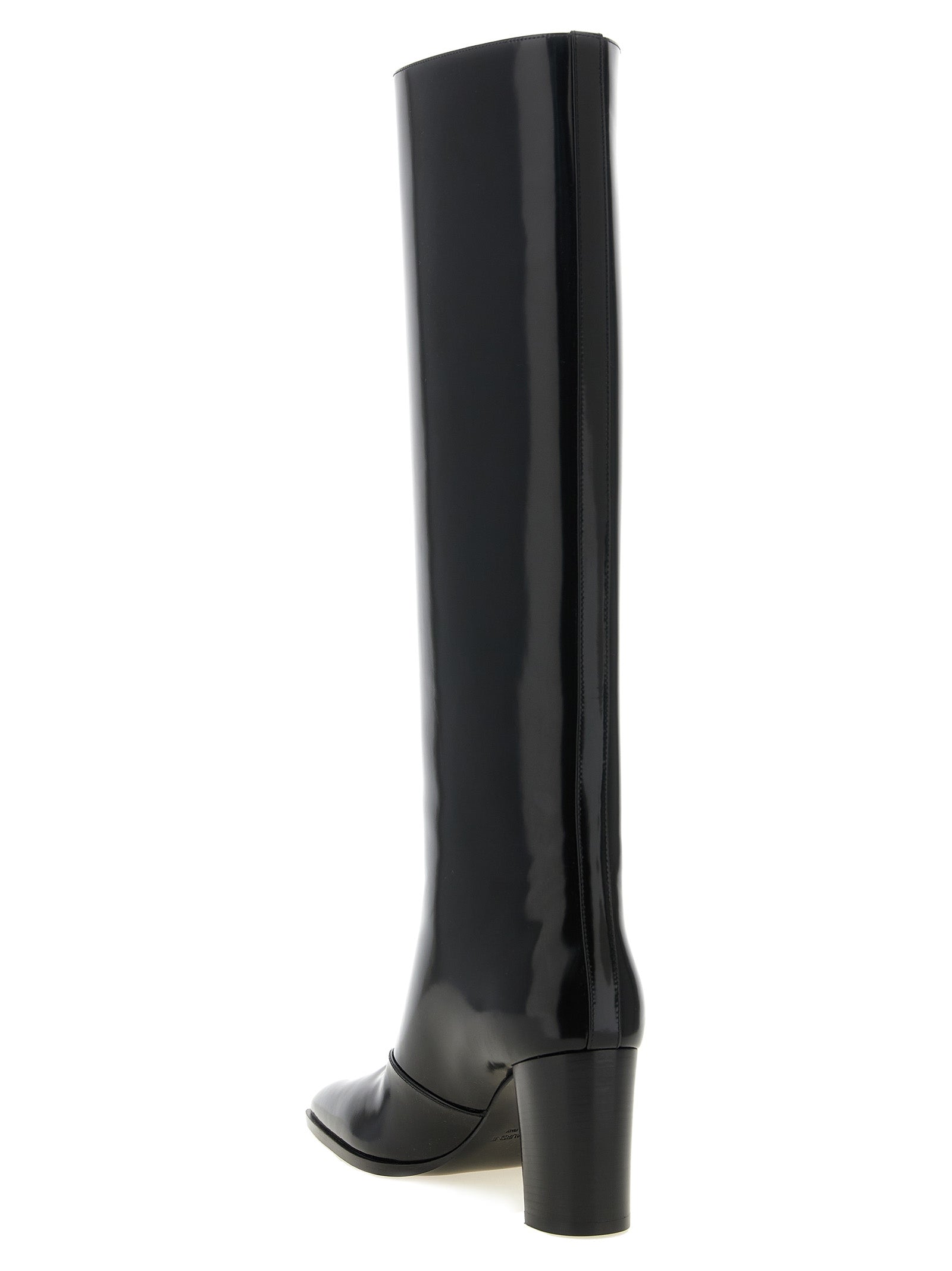 Saint Laurent Schwarzes Kalbsleder Over-the-Knee