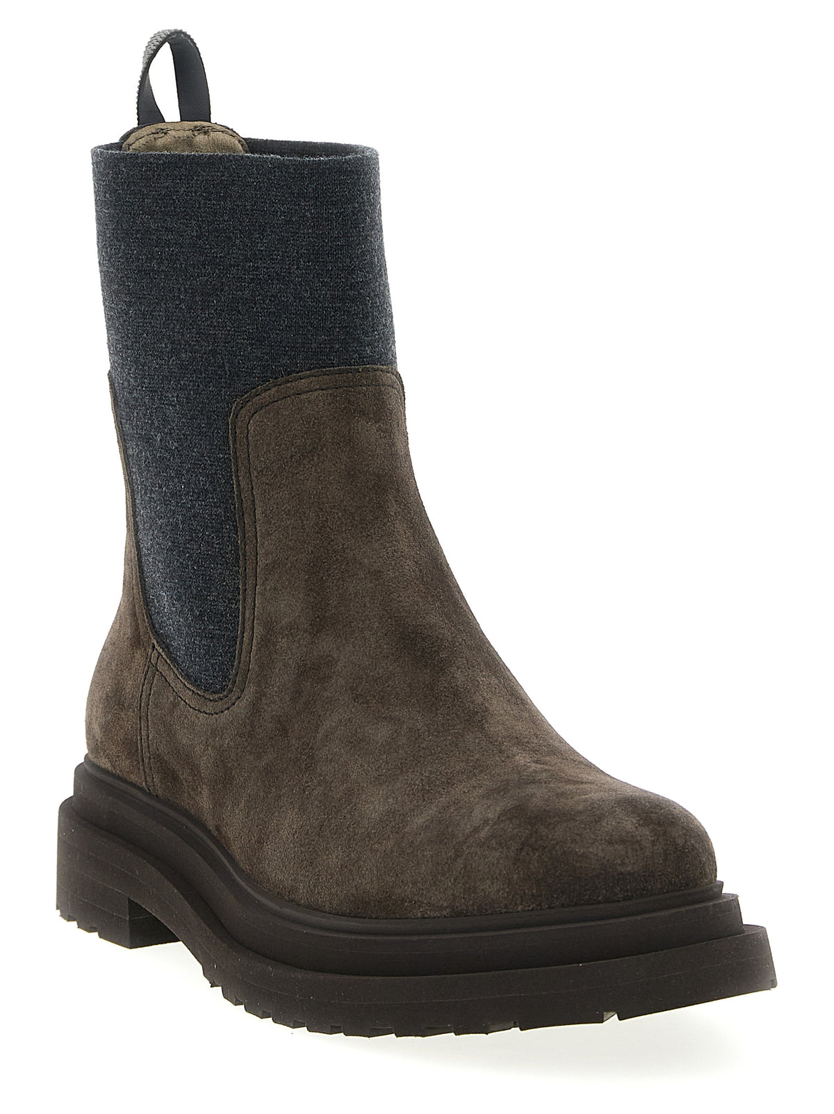 Brunello Cucinelli Ankle Boots aus braunem Kalbsleder
