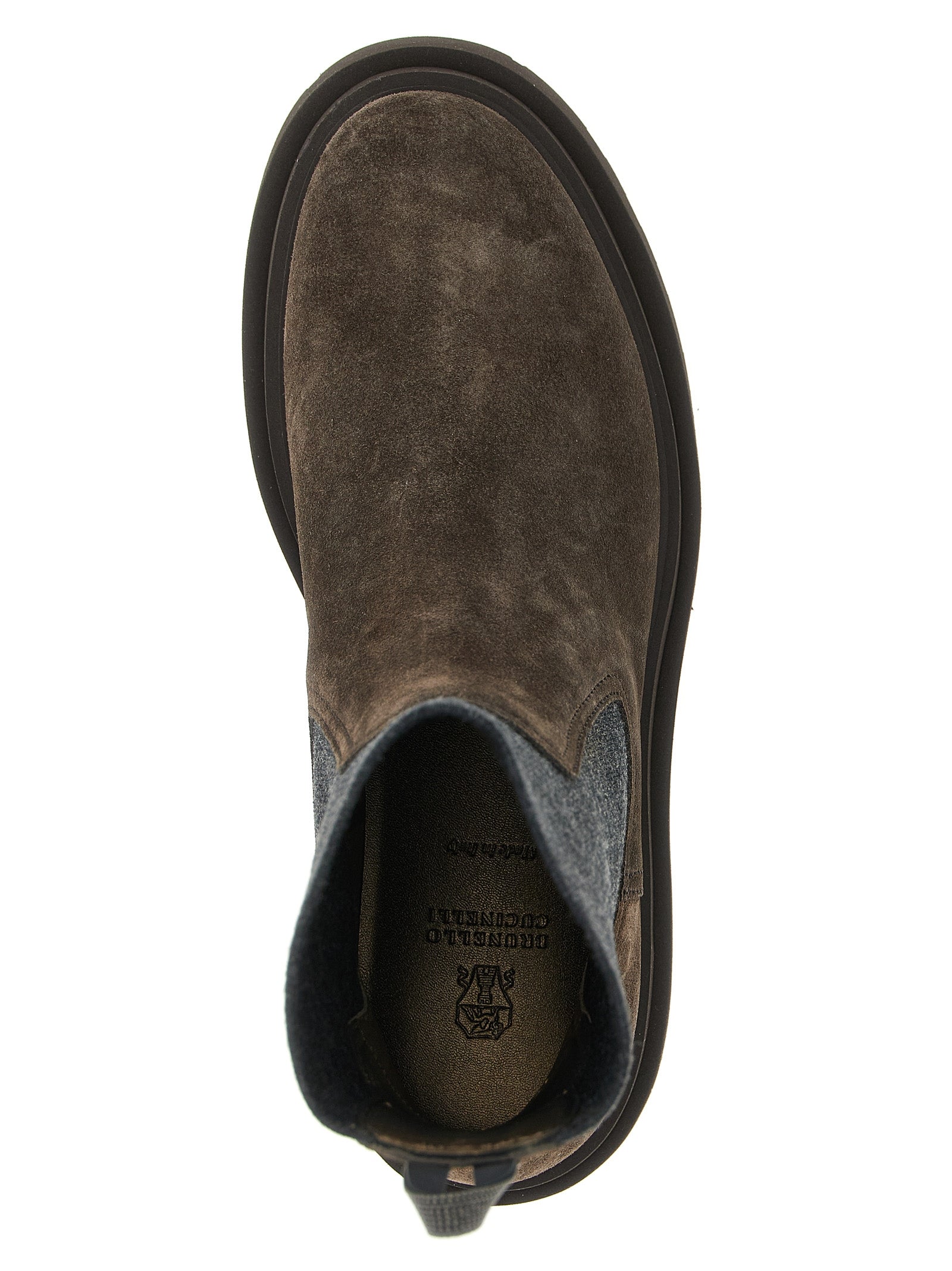 Brunello Cucinelli Ankle Boots aus braunem Kalbsleder