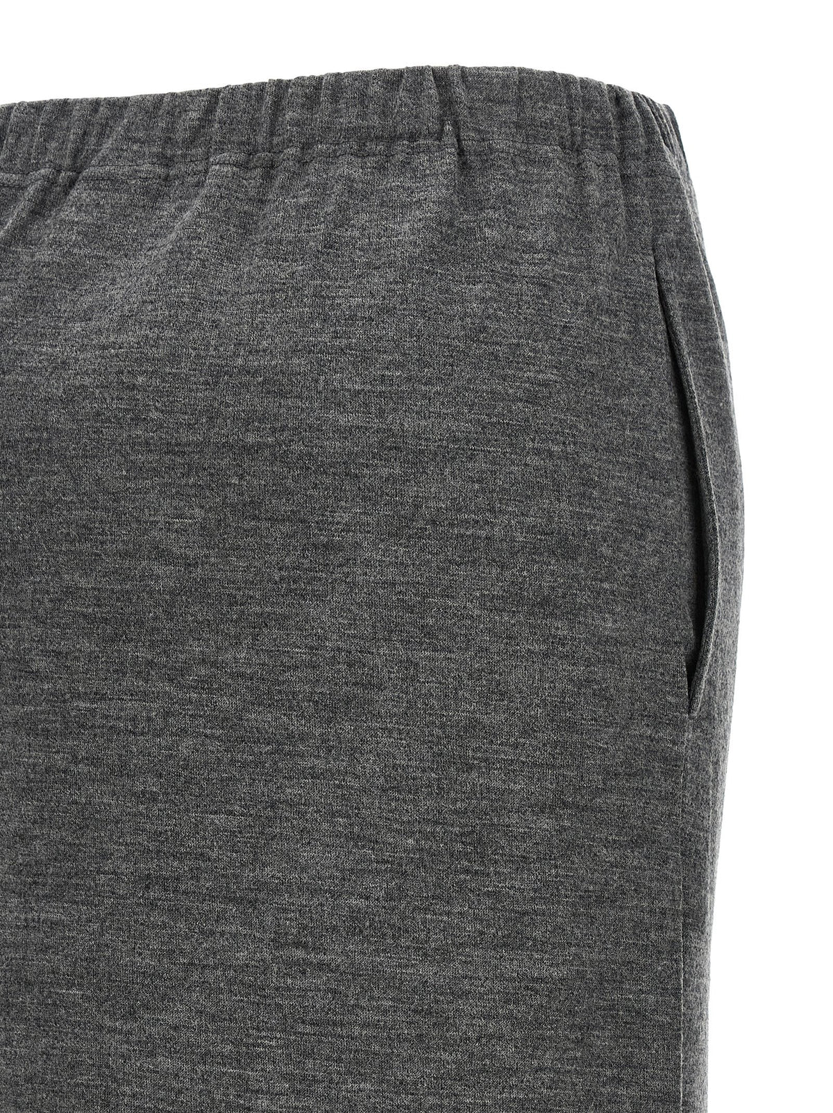 Junya Watanabe Elegante Graue Woll-Midi-Rock