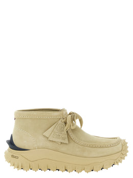 Moncler Beige Leder Stiefeletten