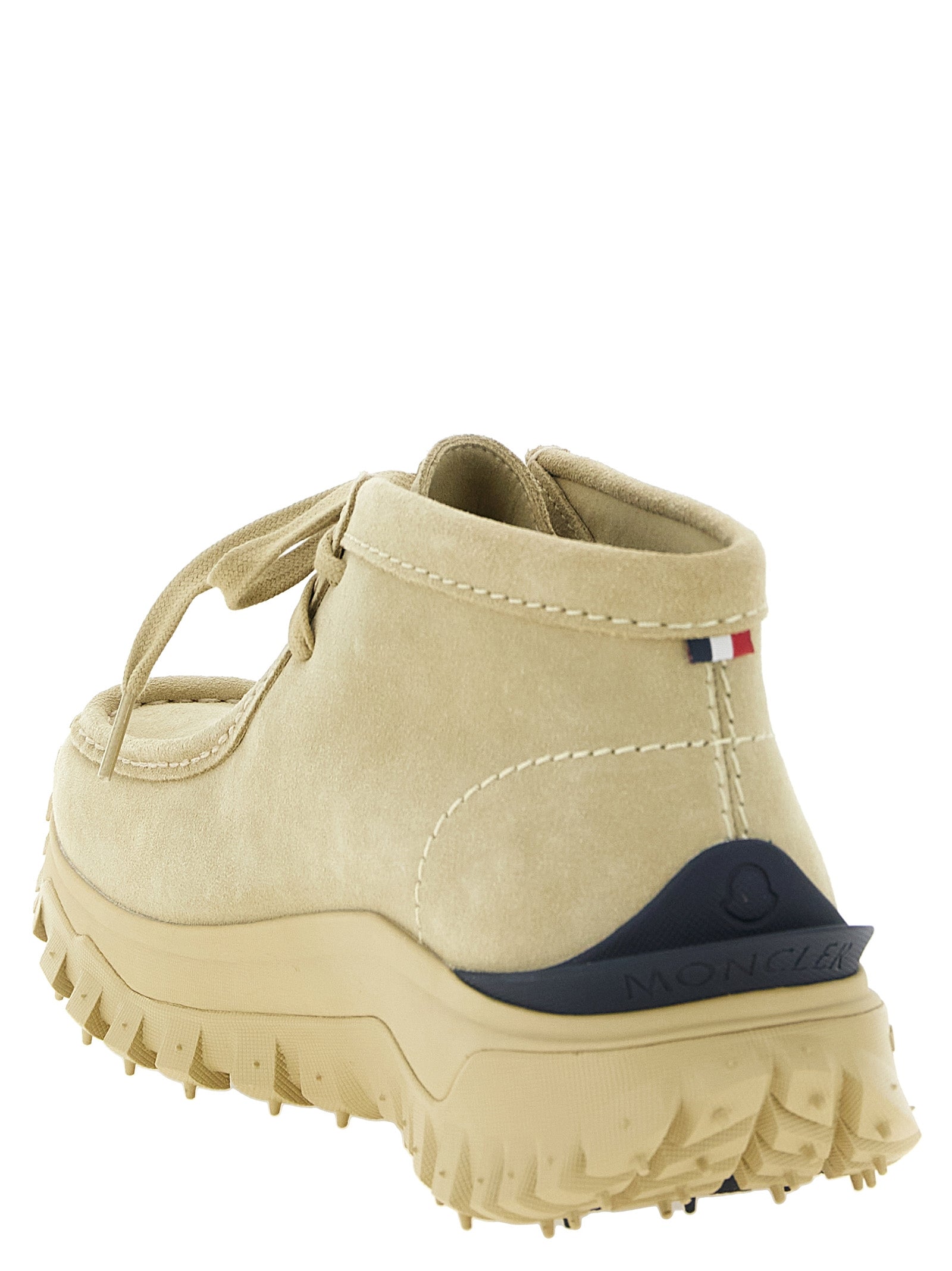 Moncler Beige Leder Stiefeletten