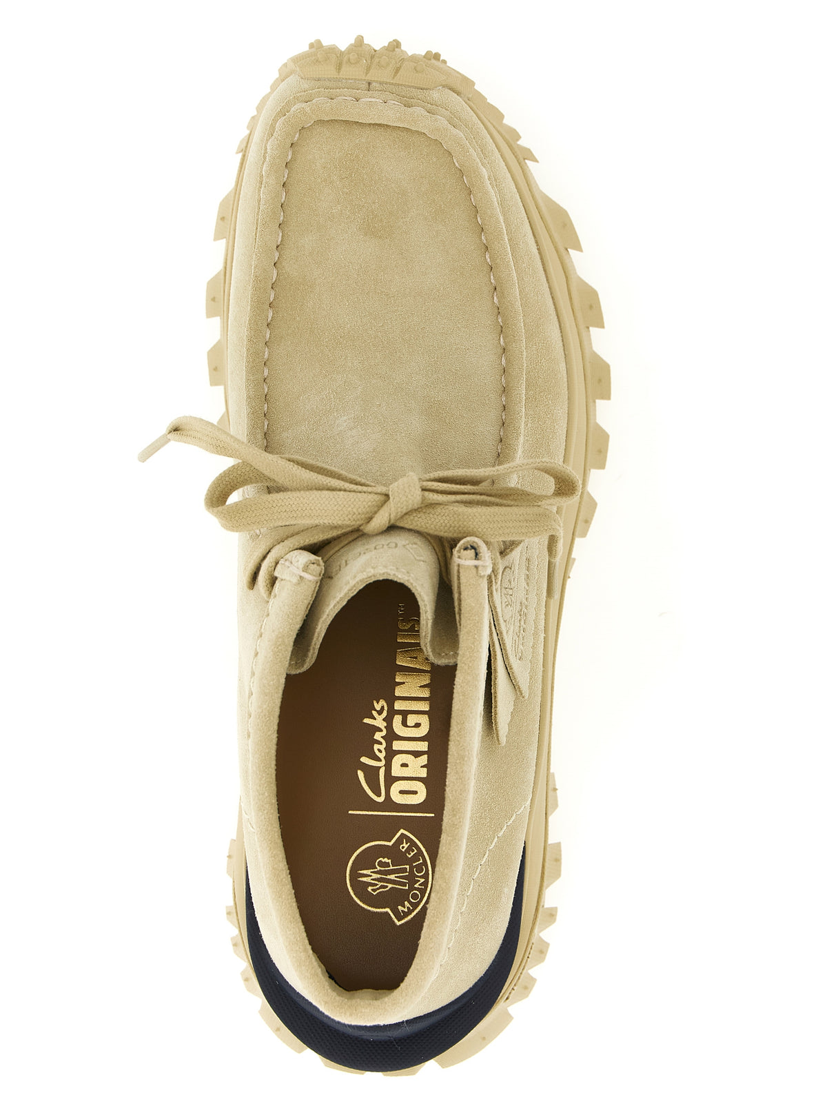 Moncler Beige Leder Stiefeletten