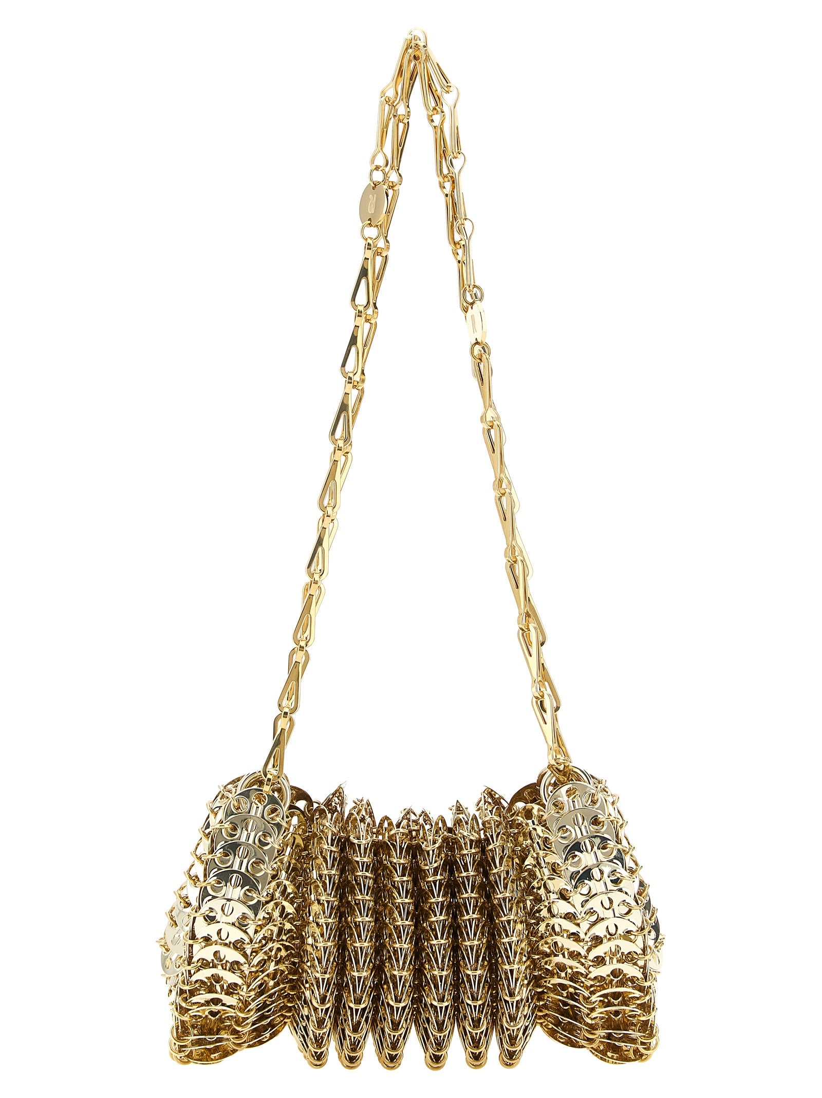 Paco Rabanne Schultertasche aus goldfarbenem Edelstahl