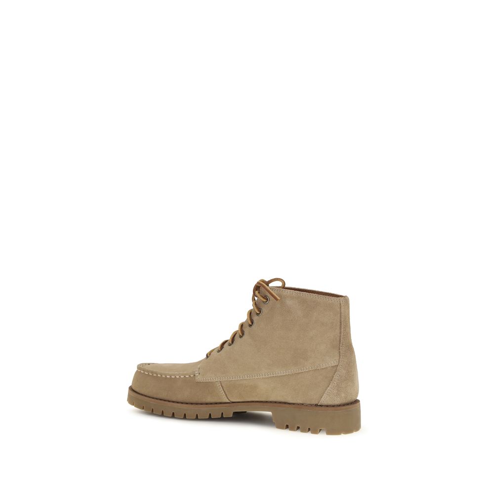 Sebago Beige Calf Leather Bos Taurus Lace-Up Boots