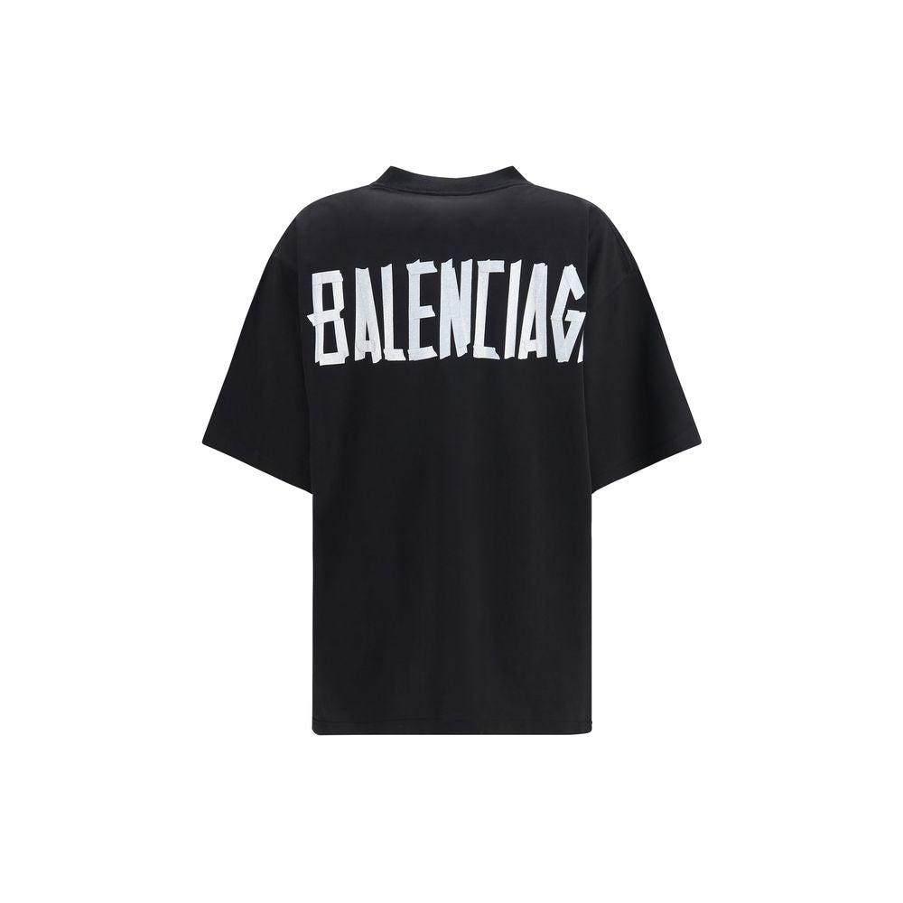 Balenciaga Schwarzes Baumwoll-T-Shirt