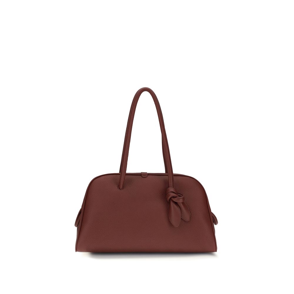 Jacquemus Burgundy Calf Leather Bos Taurus Handbag