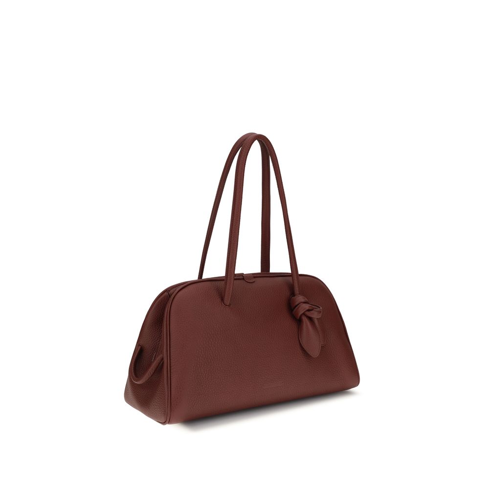 Jacquemus Burgundy Calf Leather Bos Taurus Handbag