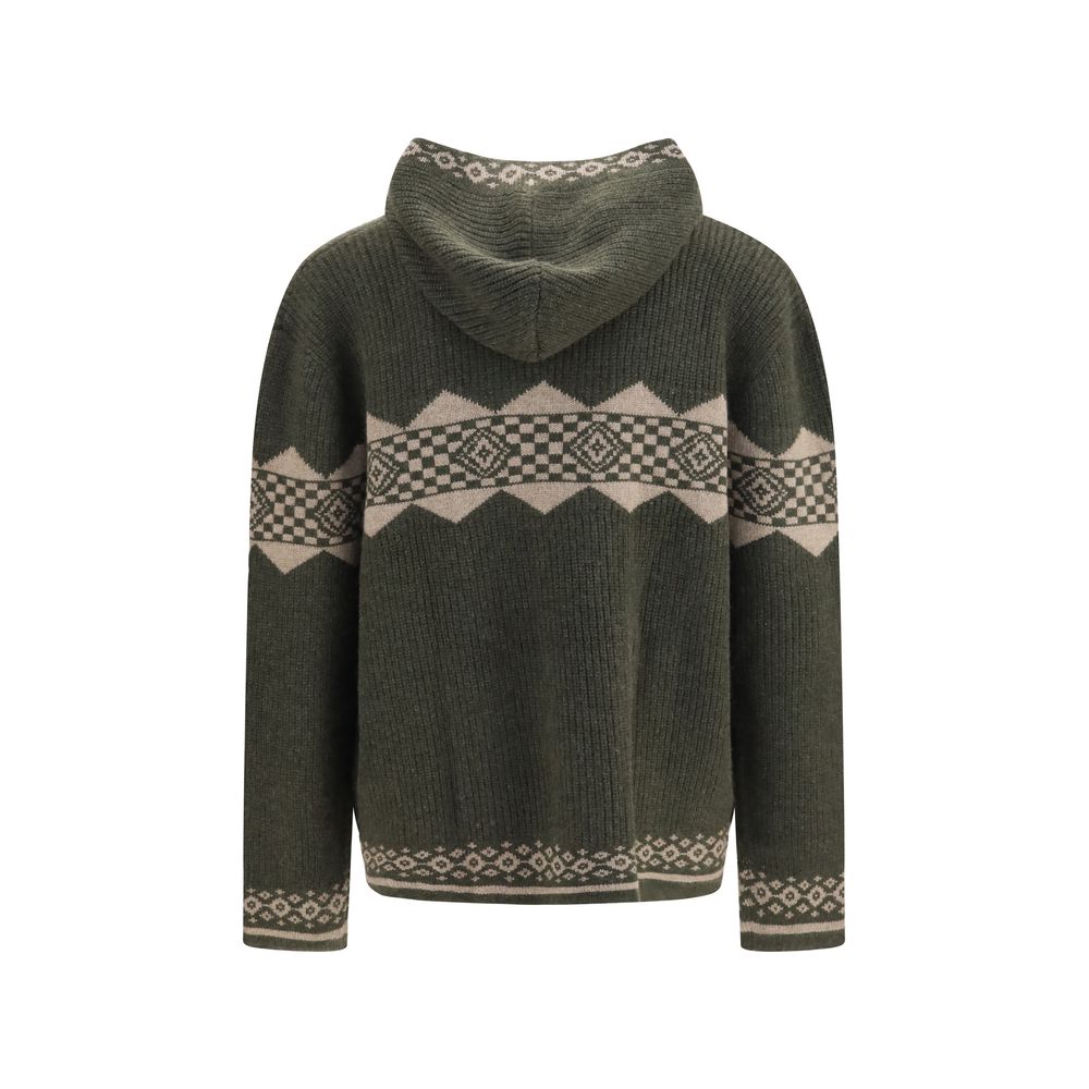 Baziszt Zweifarbige Kaschmir-Strickjacke