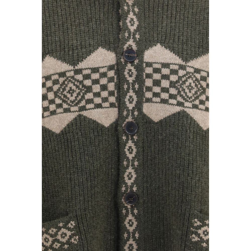 Baziszt Zweifarbige Kaschmir-Strickjacke