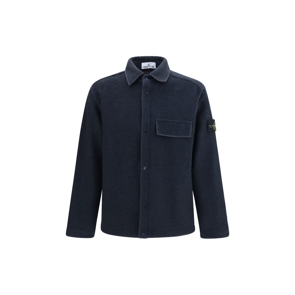 Stone Island Blaues Hemd aus Polyamid