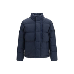 Stone Island Blaue Gänsedaunen-Shell-Jacke