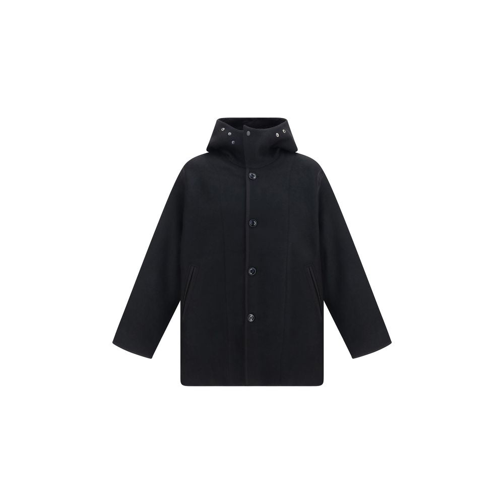 Our Legacy Schwarze Oves Aries Wolljacke in voller Länge