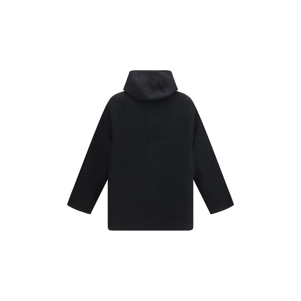 Our Legacy Schwarze Oves Aries Wolljacke in voller Länge