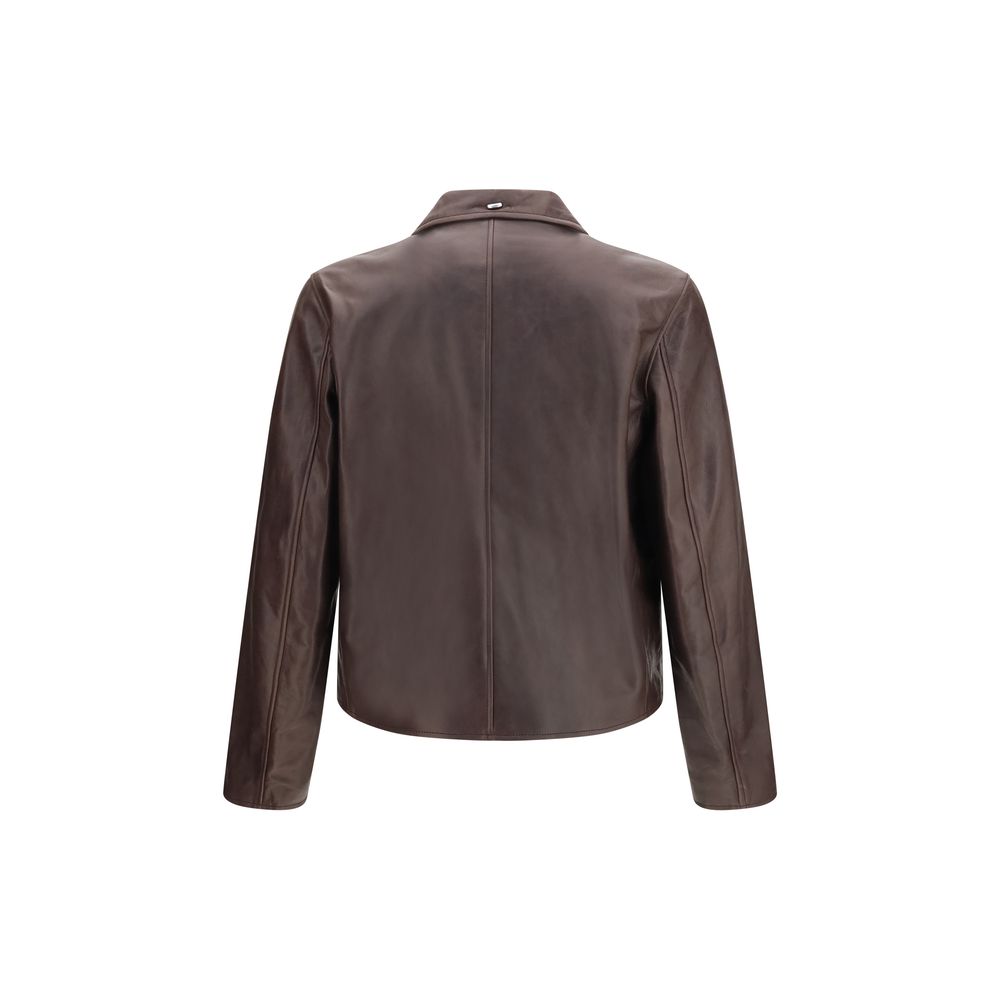 Our Legacy Braune Kalbslederjacke Bos Taurus