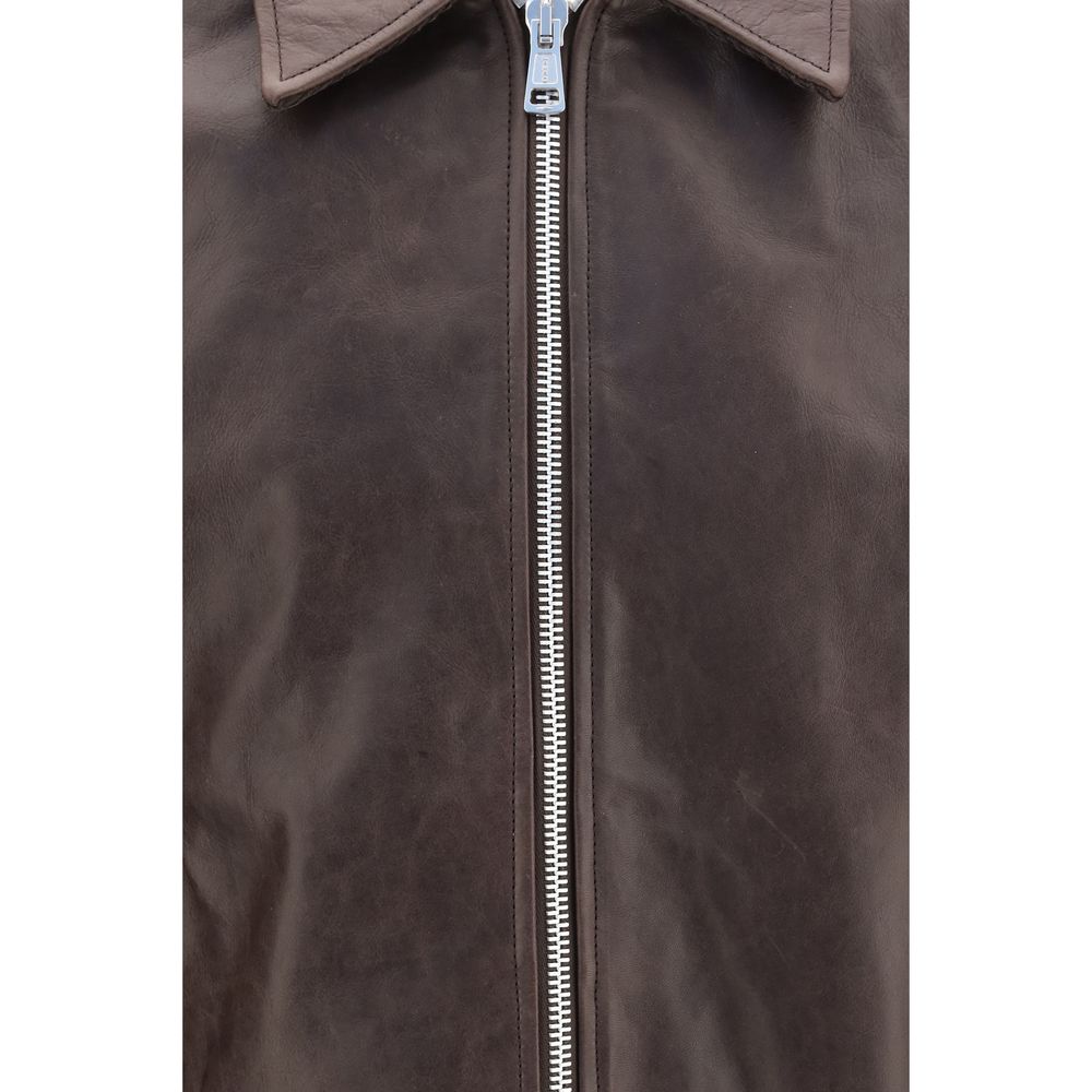 Our Legacy Braune Kalbslederjacke Bos Taurus