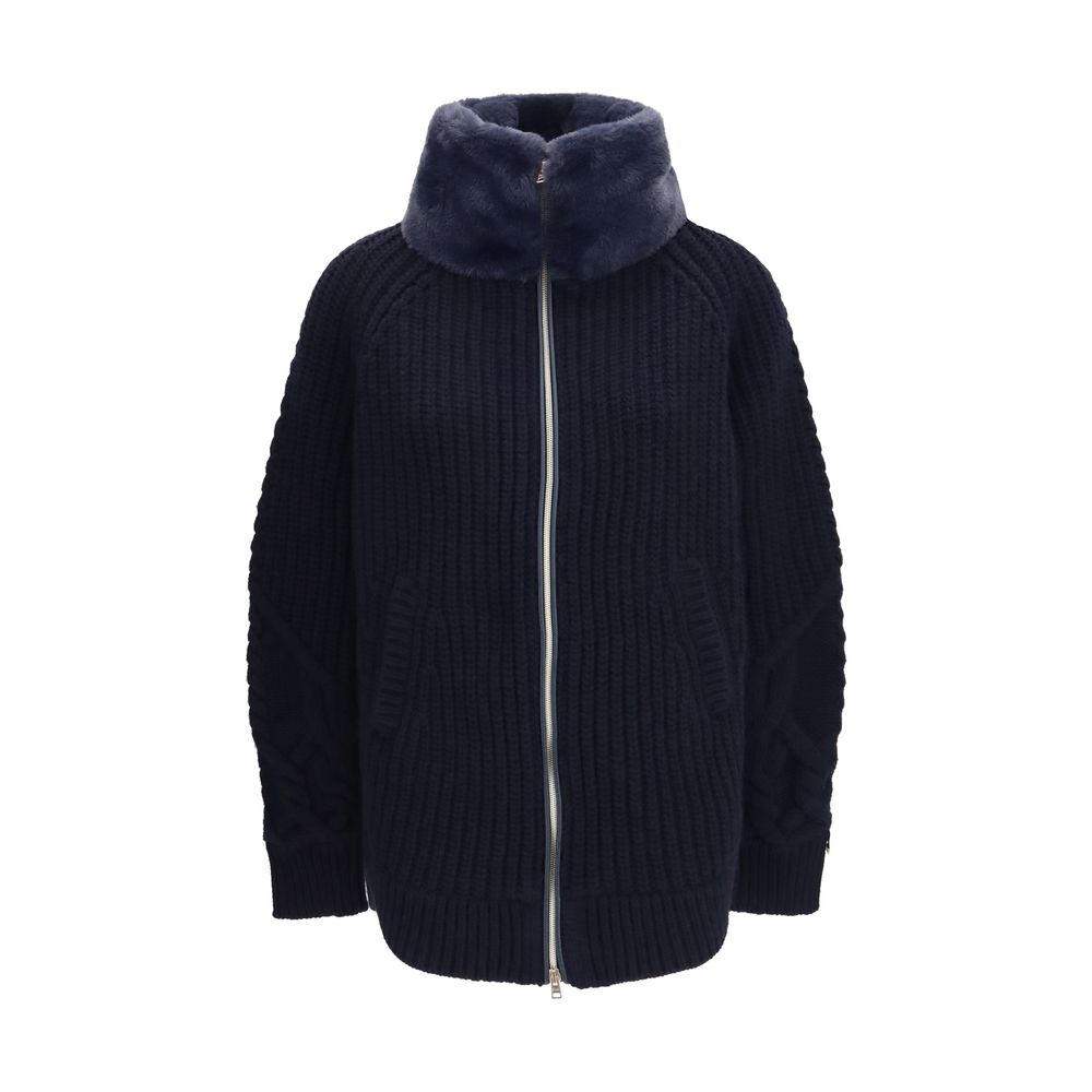 Herno Blaue Jacke aus Wolle Oves Aries in voller Länge