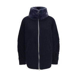 Herno Blaue Jacke aus Wolle Oves Aries in voller Länge