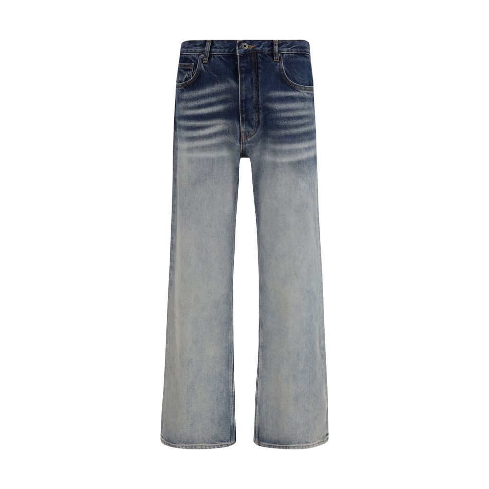 Off-White Graue Slim Fit Jeans aus Baumwolle