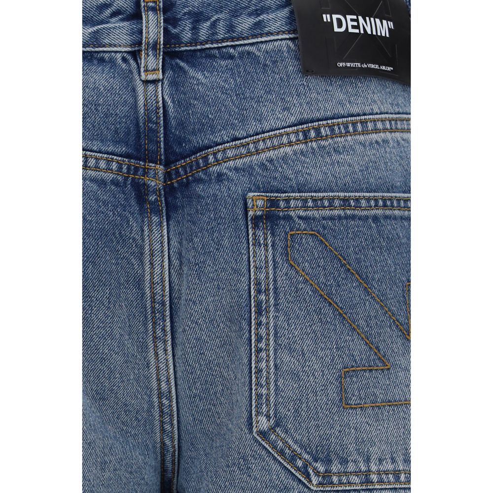 Off-White Blaue Baumwoll-Jeans im Slim Fit