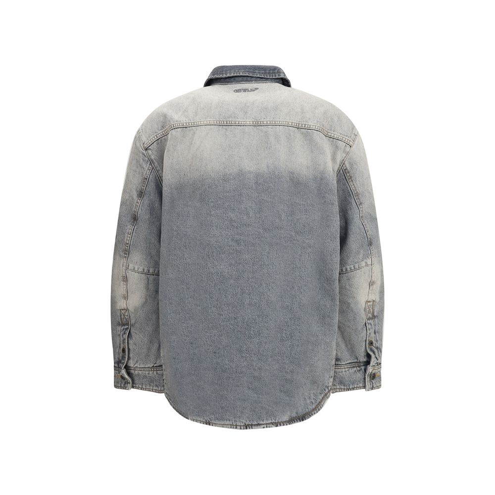 Off-White Graue Jeansjacke aus Baumwolle