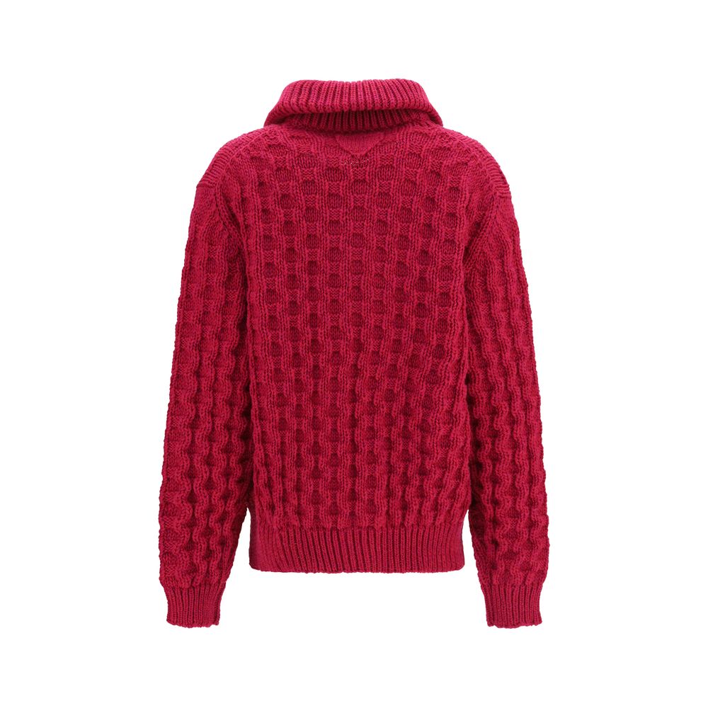 Prada Mehrfarbige Strickjacke aus Wolle Oves Aries