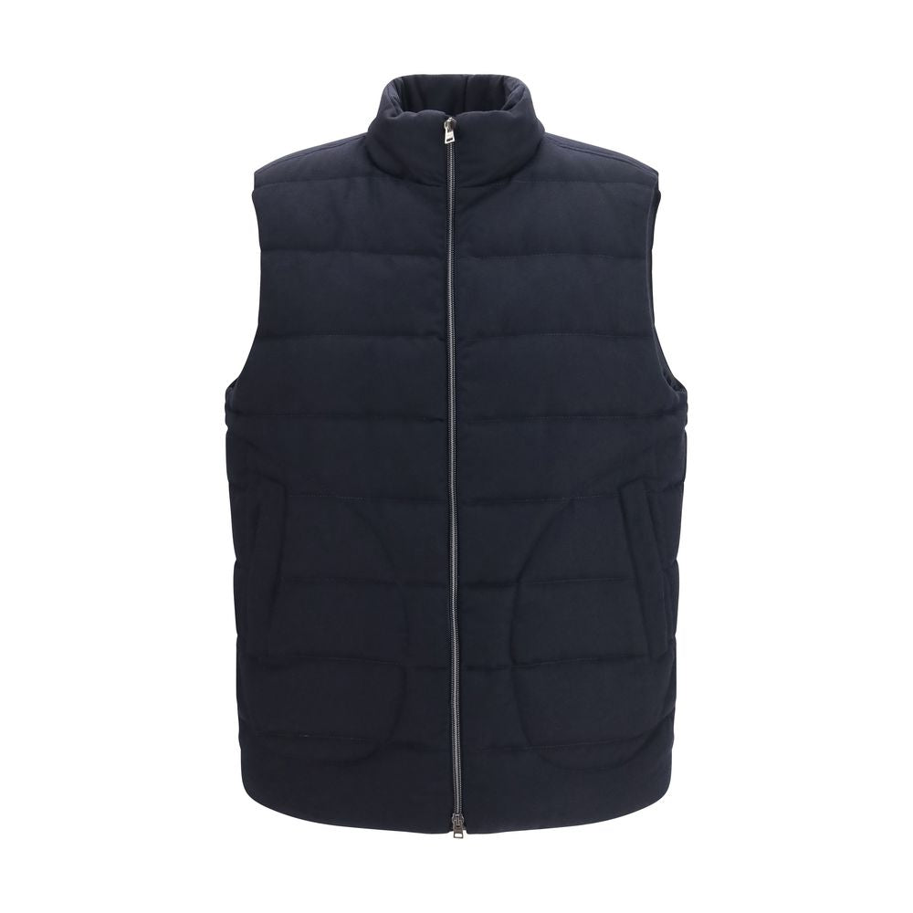 Herno Ärmellose Jacke aus Lammwolle Aries in Blau
