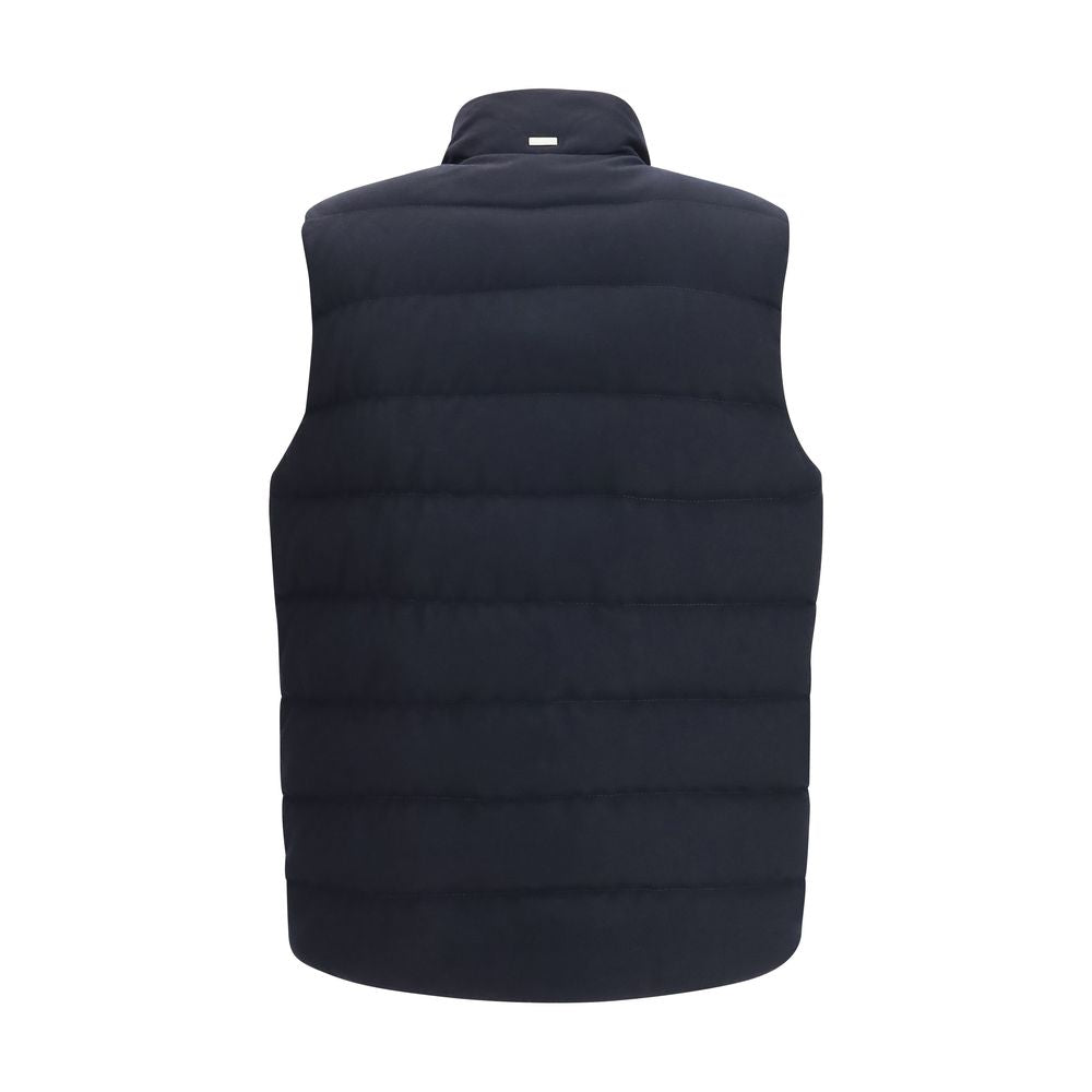 Herno Ärmellose Jacke aus Lammwolle Aries in Blau
